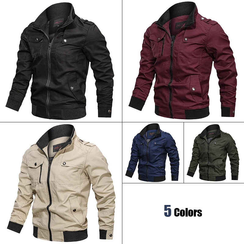 Men Business Jacket Cargo Casual Clothing Autumn Winter Jackets Coats Outdoors Male Bomber Jacket Clothes Fashion Outerwear Tops