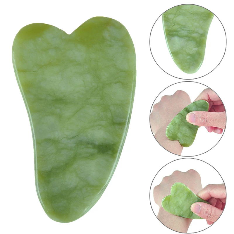 Tablero de piedra de Jade Natural, herramienta de masaje, terapia de SPA, masajeador de Guasha, antiestrés, cuidado corporal, tablero de raspado, 3 estilos