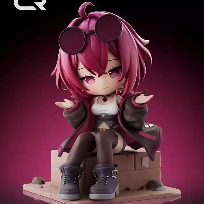 CR Honkai Star Rail Kafka Chibi sitzende Anime-Figur, Schreibtischdekoration, Geburtstagsgeschenk für Anime-Spielfans