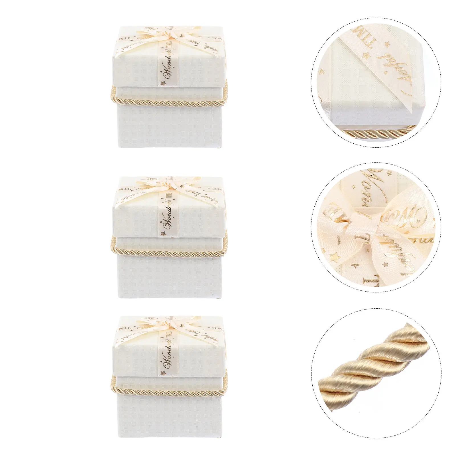 

3Pcs Premium Christmas Gift Packaging Box Candy Container Festive Storage Box For Parties