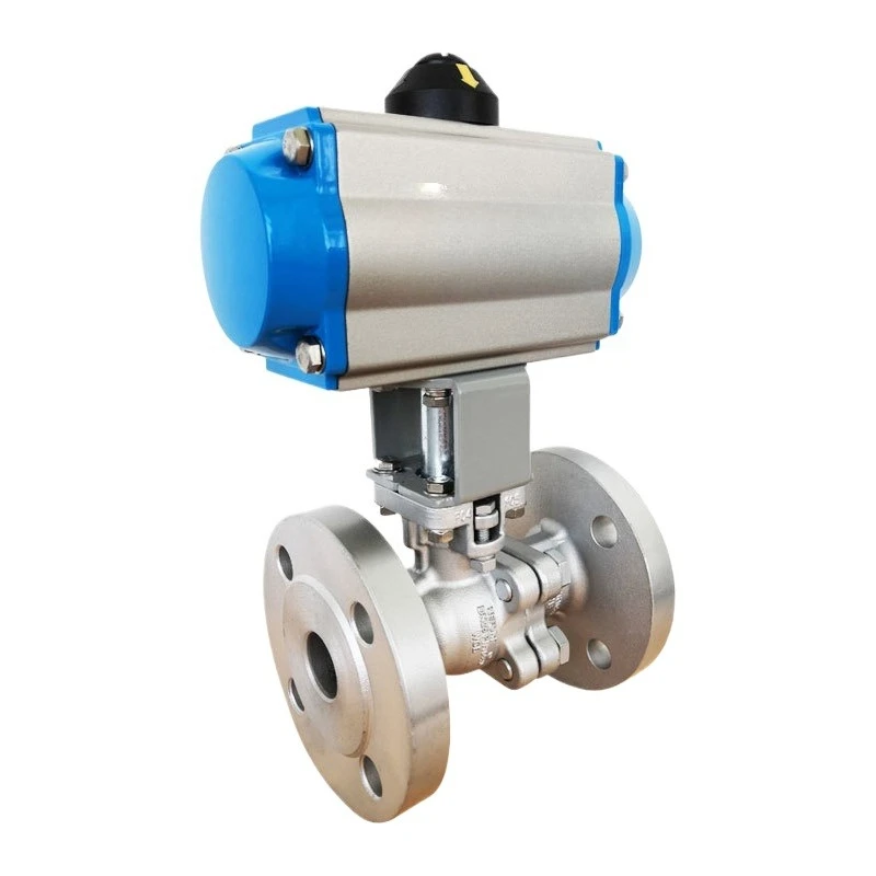 Pneumatic stainless steel flanged ball valve, high temperature and low temperature high pressure steam explosion-proof switch