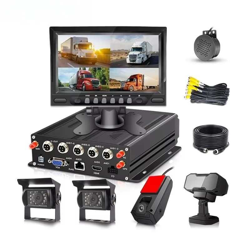 Truck Bus Anti Sleep Driving Alarm Driver Fatigue Management ADAS DSM 4CH SD DVR 4G GPS WIFI 1080P Monitoring 360  System