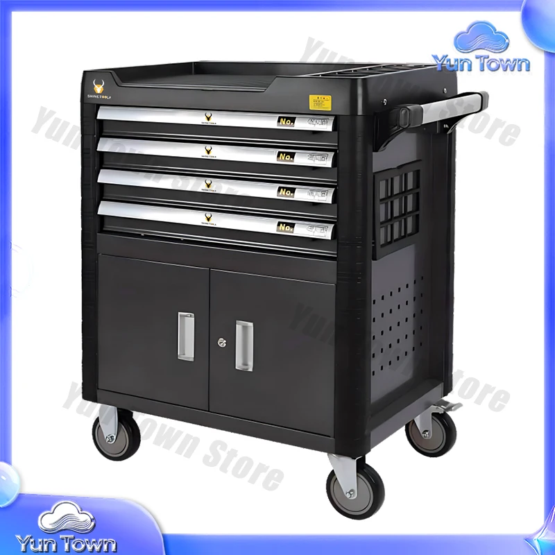 Professional Steel Tool Box with 4 Drawers 158 Pieces for Workshop Garage Storage Organizers Heavy Duty Rolling Cabinet with