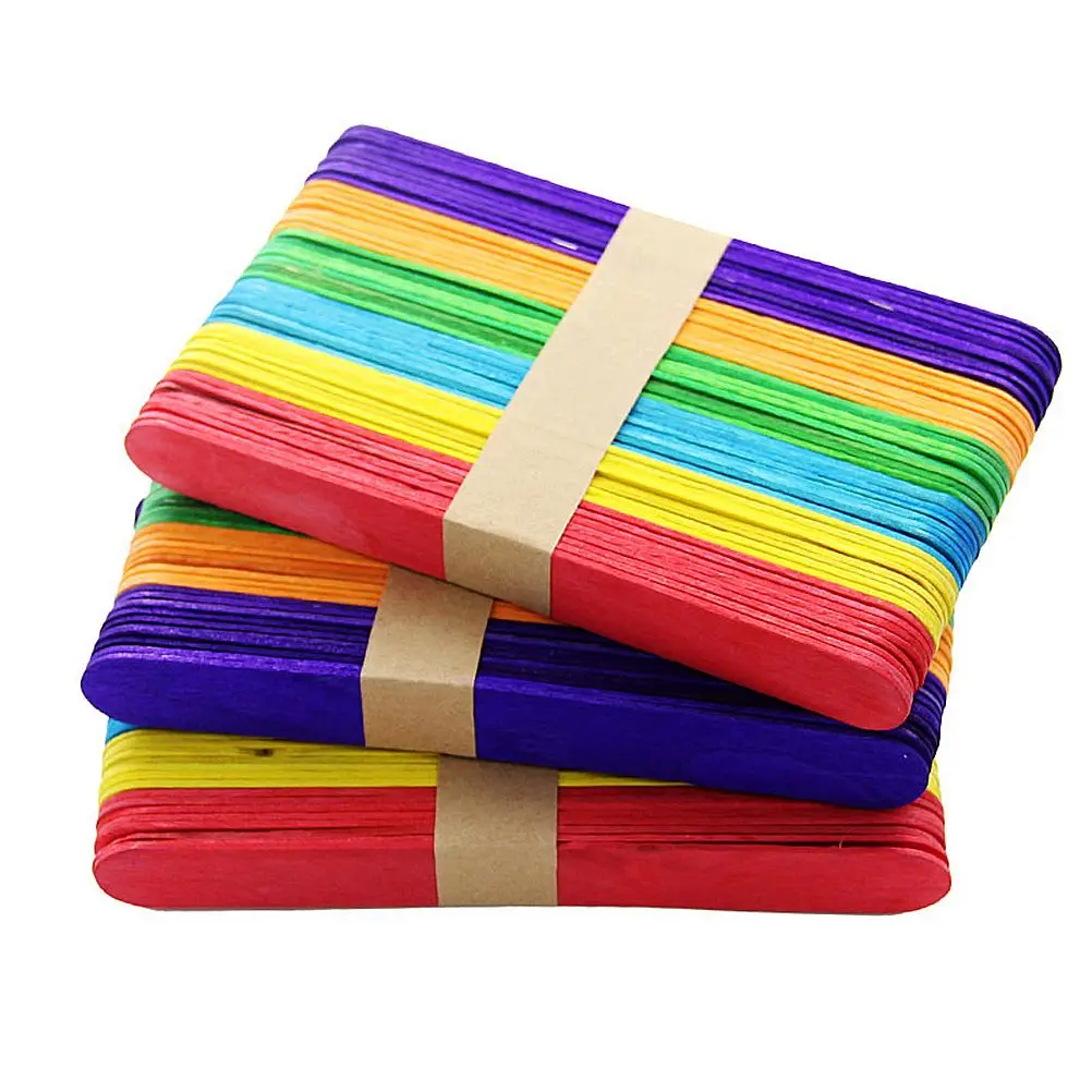 Wooden Craft Sticks 4 Bag Mini Sorting Materials Colorful Popsicle DIY Projects Classroom Teaching Activities Environmental