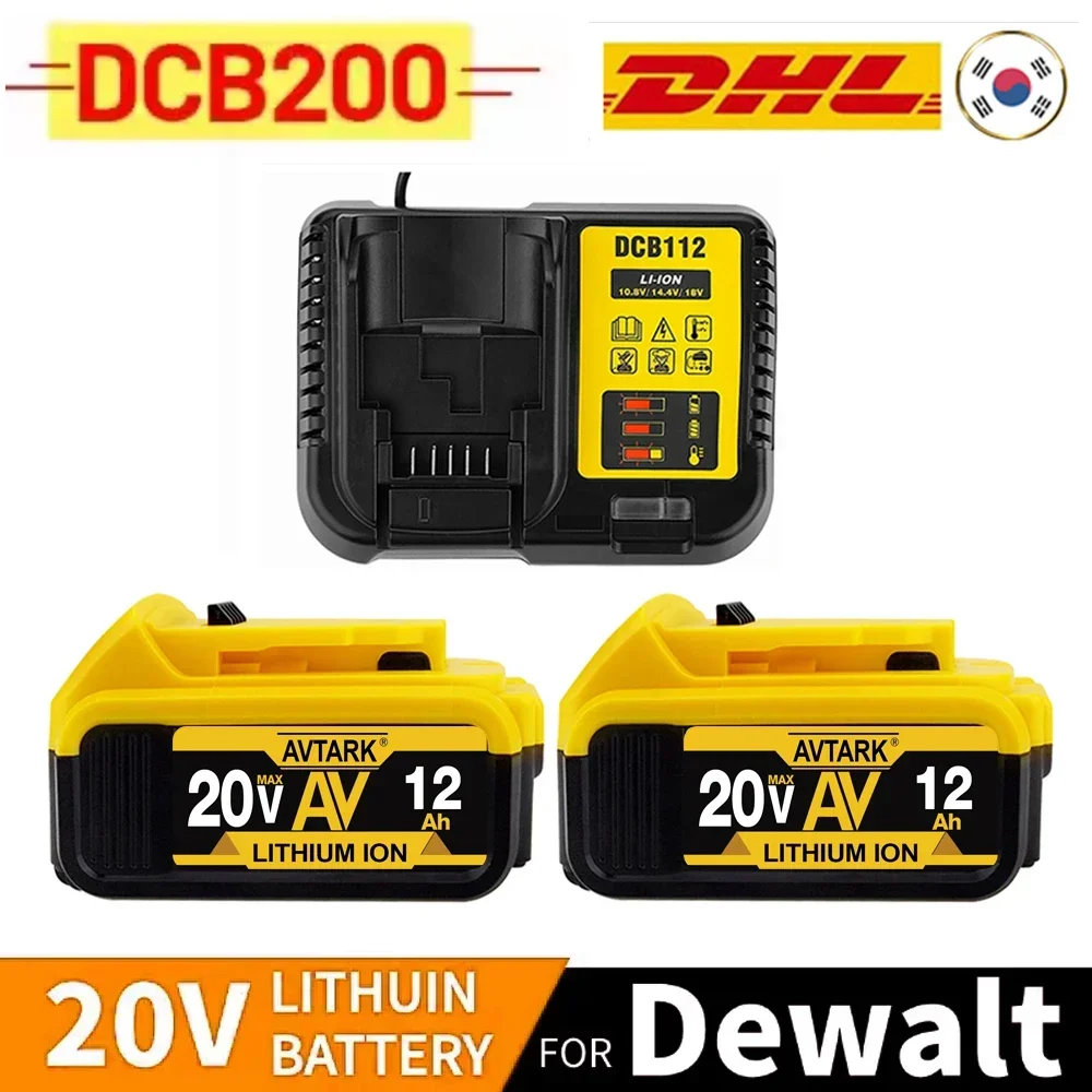 

Original for DeWalt 20V 6.0Ah 18650 Lithium Rechargeable Batteries suitable DCB184 DCB181 DCB182 DCB200 Replacement Tool Battery