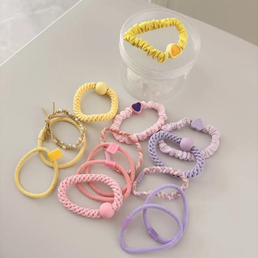 

15 шт. в упаковке, новая жемчужная веревка для волос, милый шерстяной плетеный решетчатый головной убор для девочек, высокий хвост, эластичный эластичный головной убор