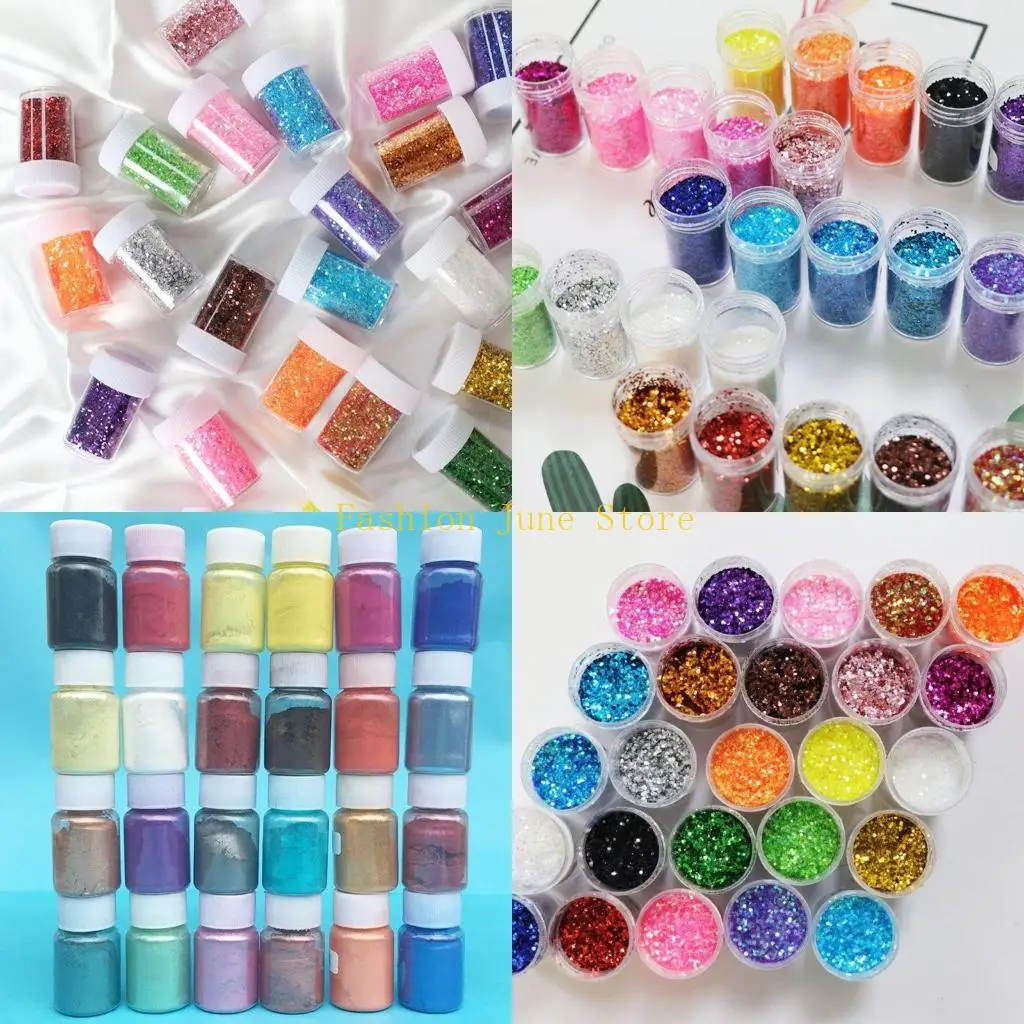 

N5KA 24 бутылки слизи, пигмент, слюдяной порошок для изготовления мыла, смола, цветной пигмент, слюдяный порошок для свечей,