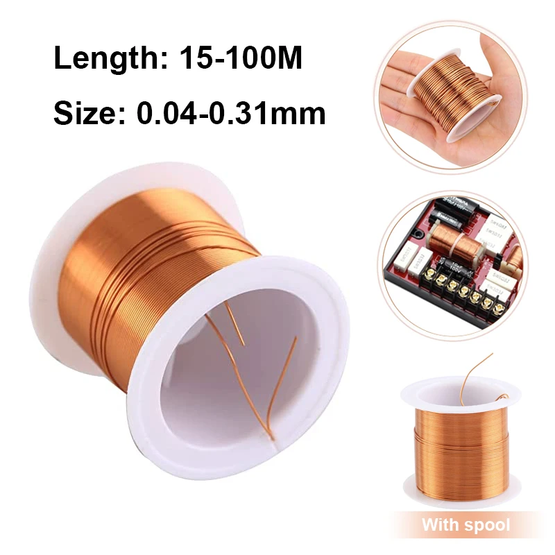 1 coils copper wire 0.04-0.31mm cable copper wire electromagnetic wire enameled copper winding wire copper paint wire10-100meter