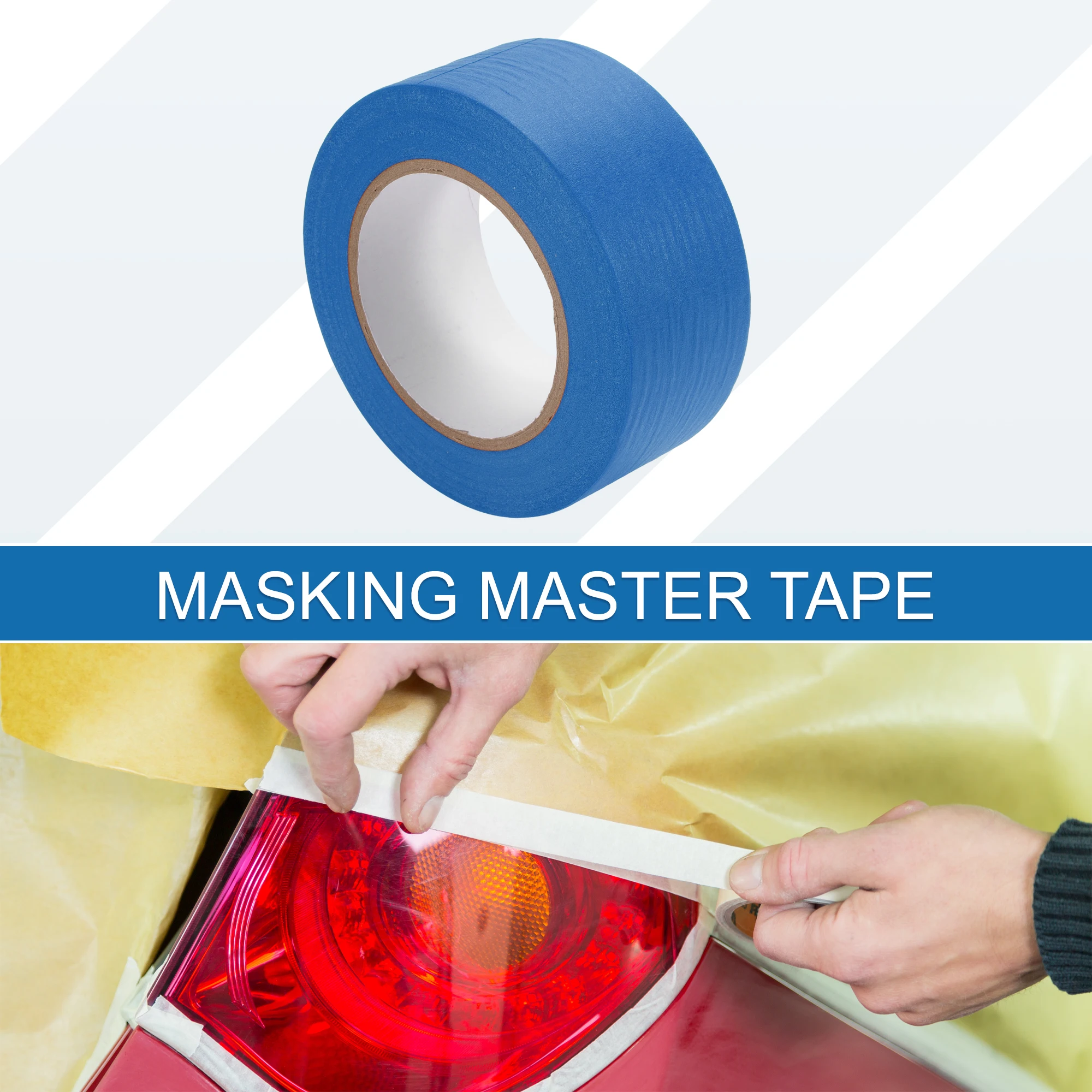 

X Autohaux 1PC 1.8cm/2cm/2.5cm/5cm x 50cm/55m Masking Tape Single Side Tape Adhesive Crepe Paper for Car Surfaces Painting 140um