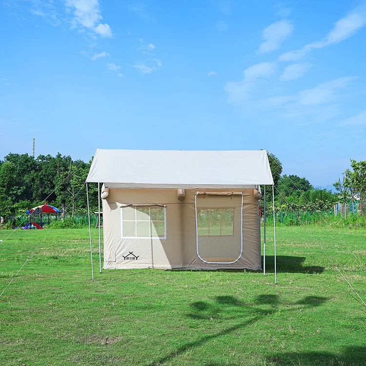 Blow up House Shaped Tent Glamping Oxford Fabric Inflatable Hotel Camping Outdoor House Tents