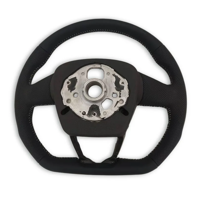 Suitable for Audi Q5L semi-punched white line steering wheel bottom bare wheel no button no paddle modified bottom