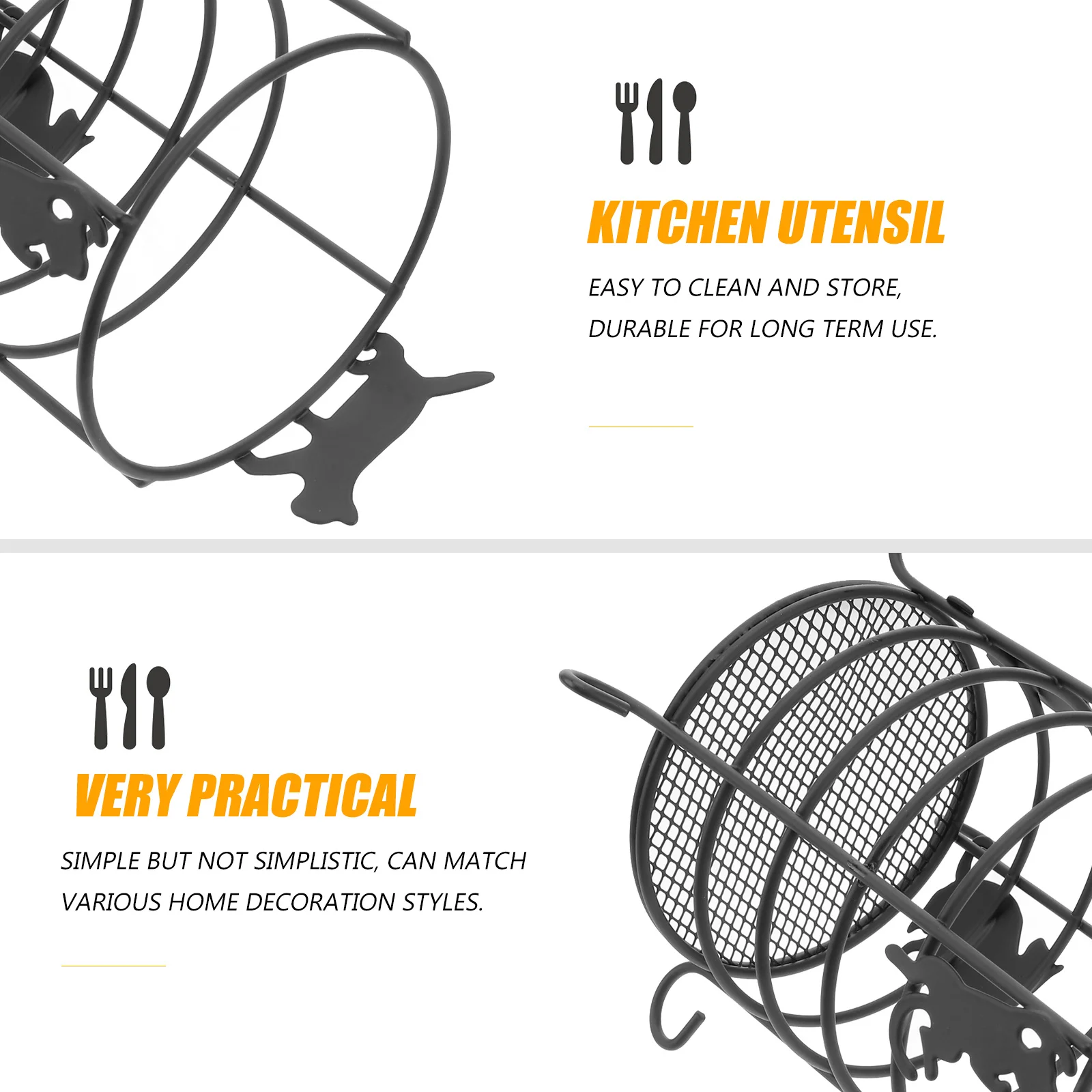 

Cat Pen Holder Small Iron Art Tableware Organizer For Home Dorm Camping Utensil Storage Chopsticks Container