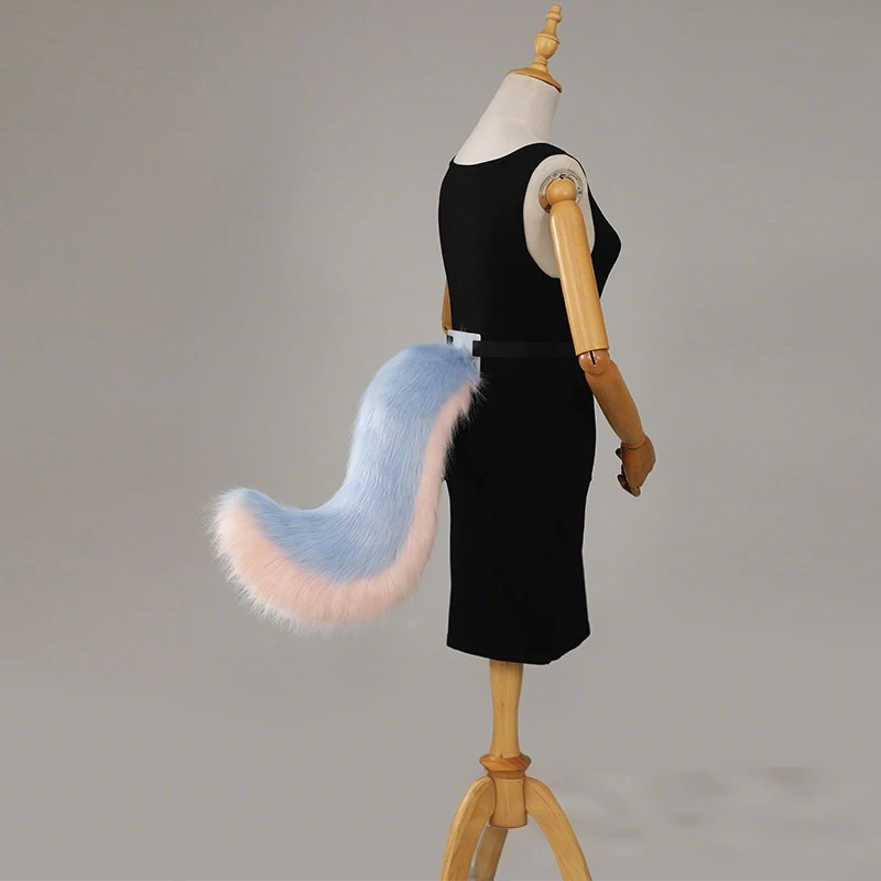 Queue de loup en fourrure faite à la main pour fille, accessoires de Cosplay en peluche, queue de chien en fausse fourrure, queue d'animal Lolita Cos, fête d'halloween, jeu de rôle pour enfants
