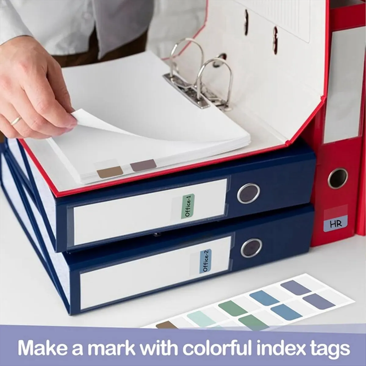 Latest ABBQ-Sticky Index Tabs Multicolor Self-Adhesive Book Tabs 1 x 1.1 Inch Writable Page Tabs Transparent for NotebooksFiles