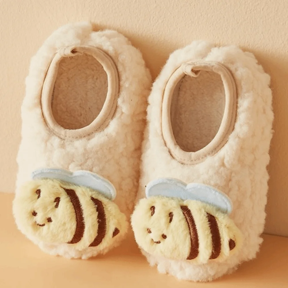 زوج من شباشب الأطفال الشتوية الدافئة للأولاد والبنات، نعل مضاد للانزلاق، أحذية مريحة للأطفال الصغار، أحذية أطفال ناعمة لممارسة المشي
