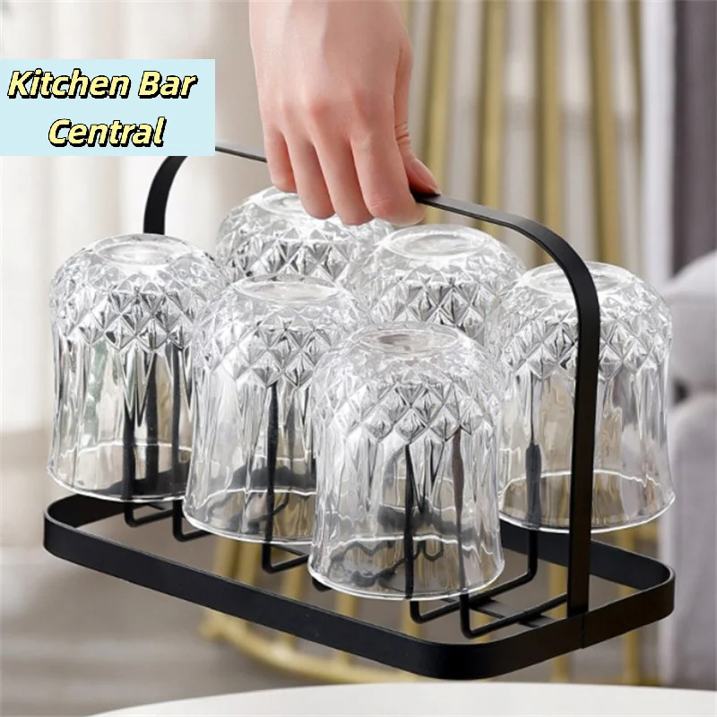 【Metal Cup Drying Rack Countertop Mug Organizer Storage Rack Drainer Stand Glass Bottle Holder For Office Coffee Mugs】