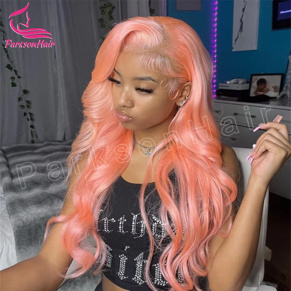 

Light Pink 13x6 HD Transparent Lace Front Wig Body Wave Wigs For Women 613 Colored 13x4 Lace Front Blonde Human Hair Wigs 250%