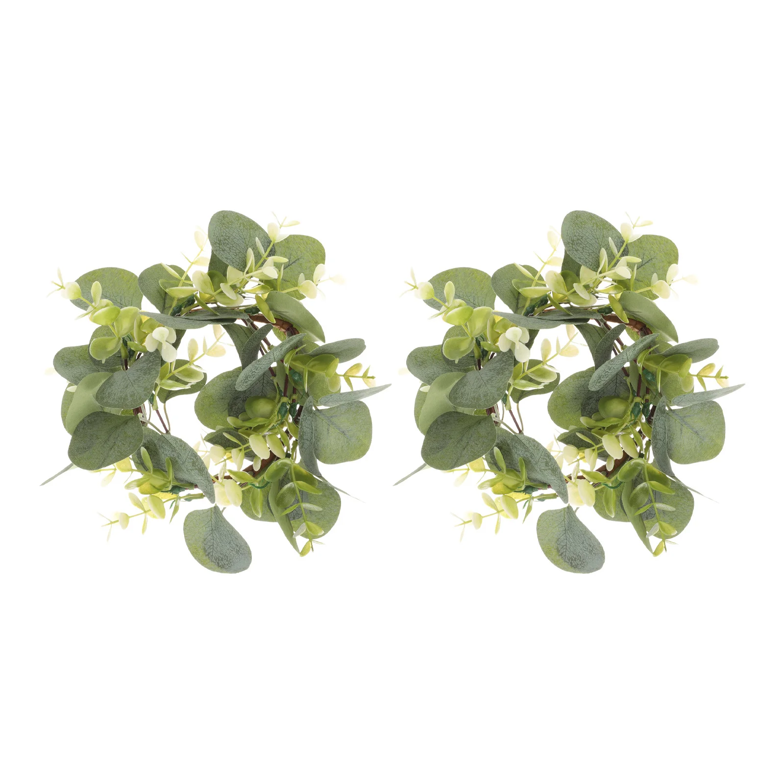 

2pcs Green Leaf For Front Door Artificial Hanging Wreath Tabletop Decoration Festival Party Wedding Outdoor Simulation Wreath