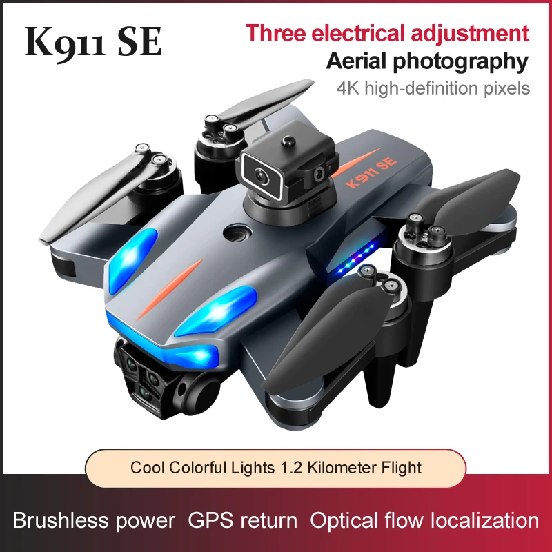 K911 SE Drone Obstacle avoidance Professional 4K ESC HD Three Camera Aerial Photography Brushless Motor Foldable Quadcopter Toy