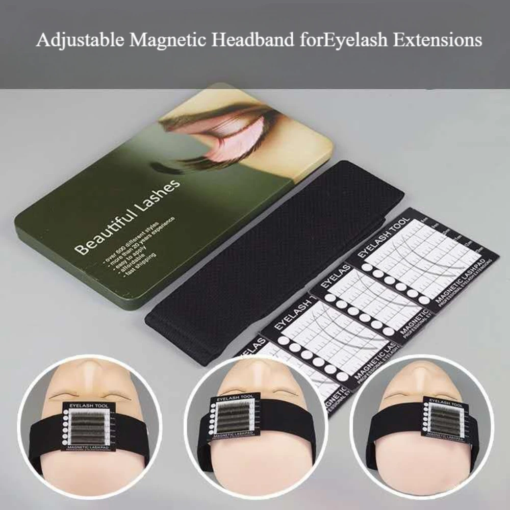 

Magnetic Lashes Eyelash Extension Headband with 4 Pads Lash Holder Scarf for Faster Even Application