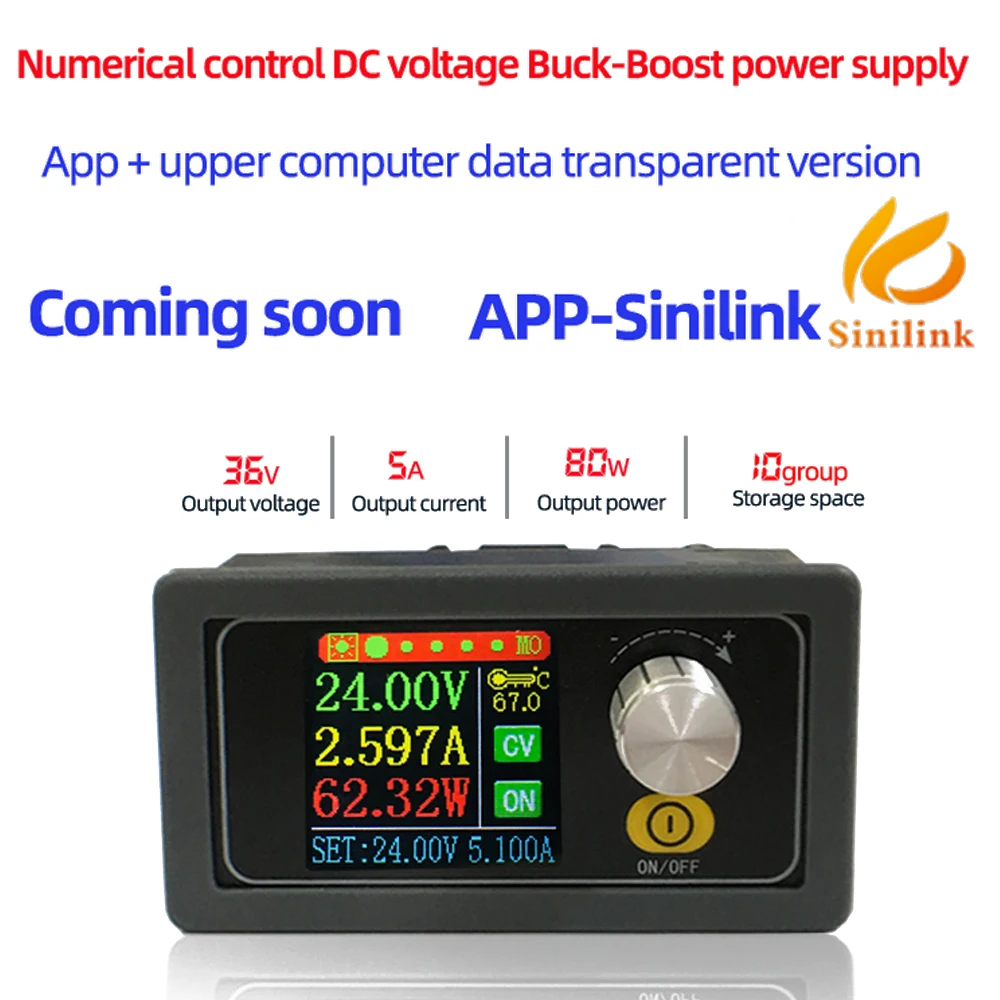 XYS3580 DC-DC Buck Boost Converter CC CV 0.6-36V 5A 80W Power Module Step-down Step-up Adjustable Regulated Power Supply Board