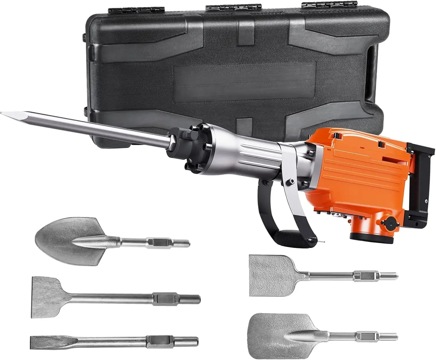 Demolition Jack Hammer, MAX 2200W Electric Jackhammer Heavy Duty, 1350 BPM Concrete Breaker, 6pcs Chisels Bit Chipping wit