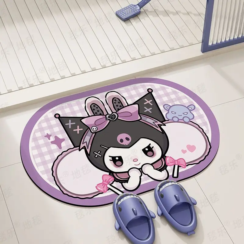 Sanrio Kuromi cute cartoon creative bathroom bathroom thickened water-absorbent quick-drying anti-slip diatom mud soft floor mat