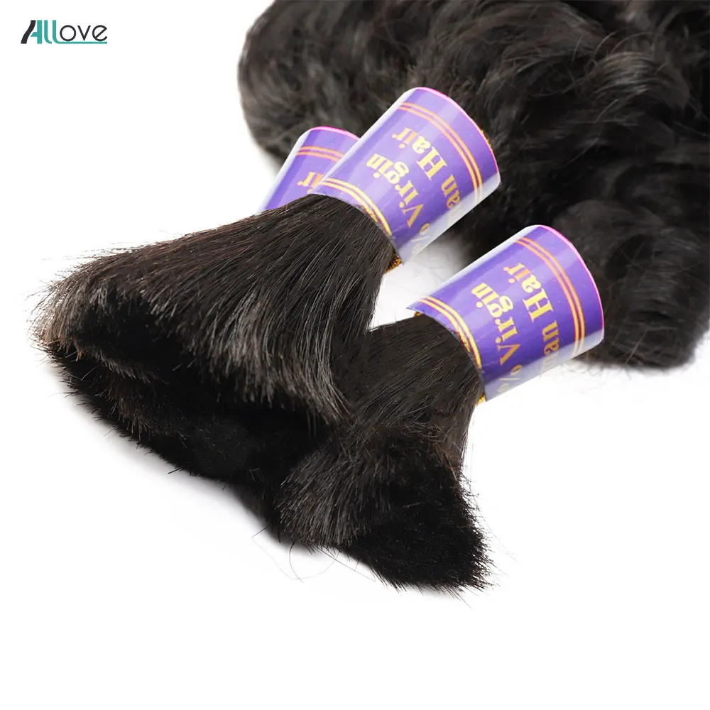 Allove Bulk Human Hair Body Wave Human Hair For Braiding 100% Unprocessed No Weft Human Hair Bulk Extensions Brazilian Remy Hair