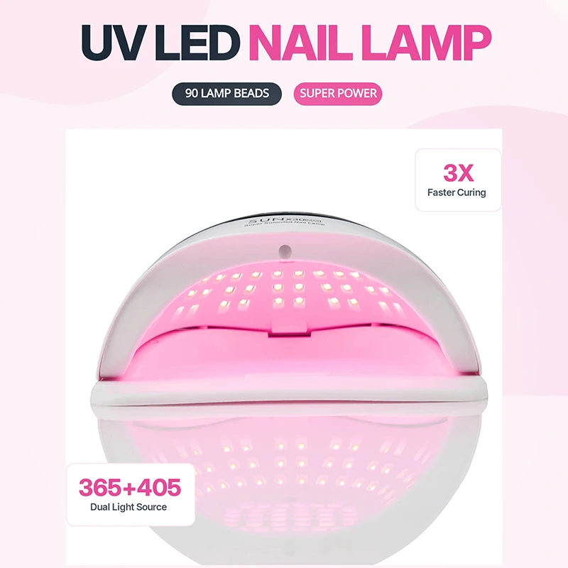 เครื่องอบเล็บ SUN X30MAX 90LEDs UV LED สำหรับใช้ในบ้านและร้านเสริมสวย  หลอดไฟ LED กำลังสูงสำหรับอบแห้ง เครื่องอบเล็บมืออาชีพสำหรับเจลขัดเงา