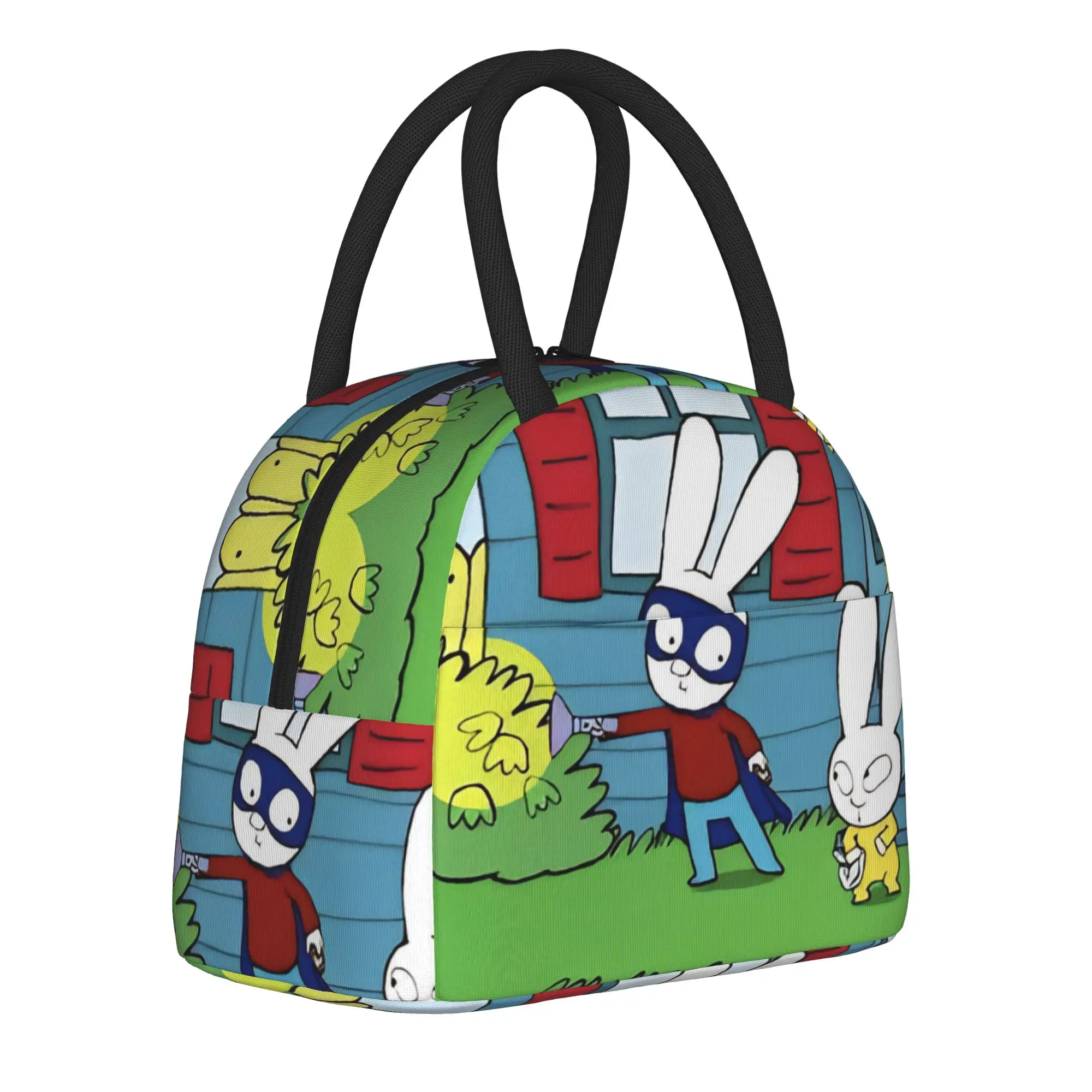 Simon Super Rabbit Insulated Lunch Bags for Men Women  Food Container Portable Thermal Cooler Lunch Boxes For Travel