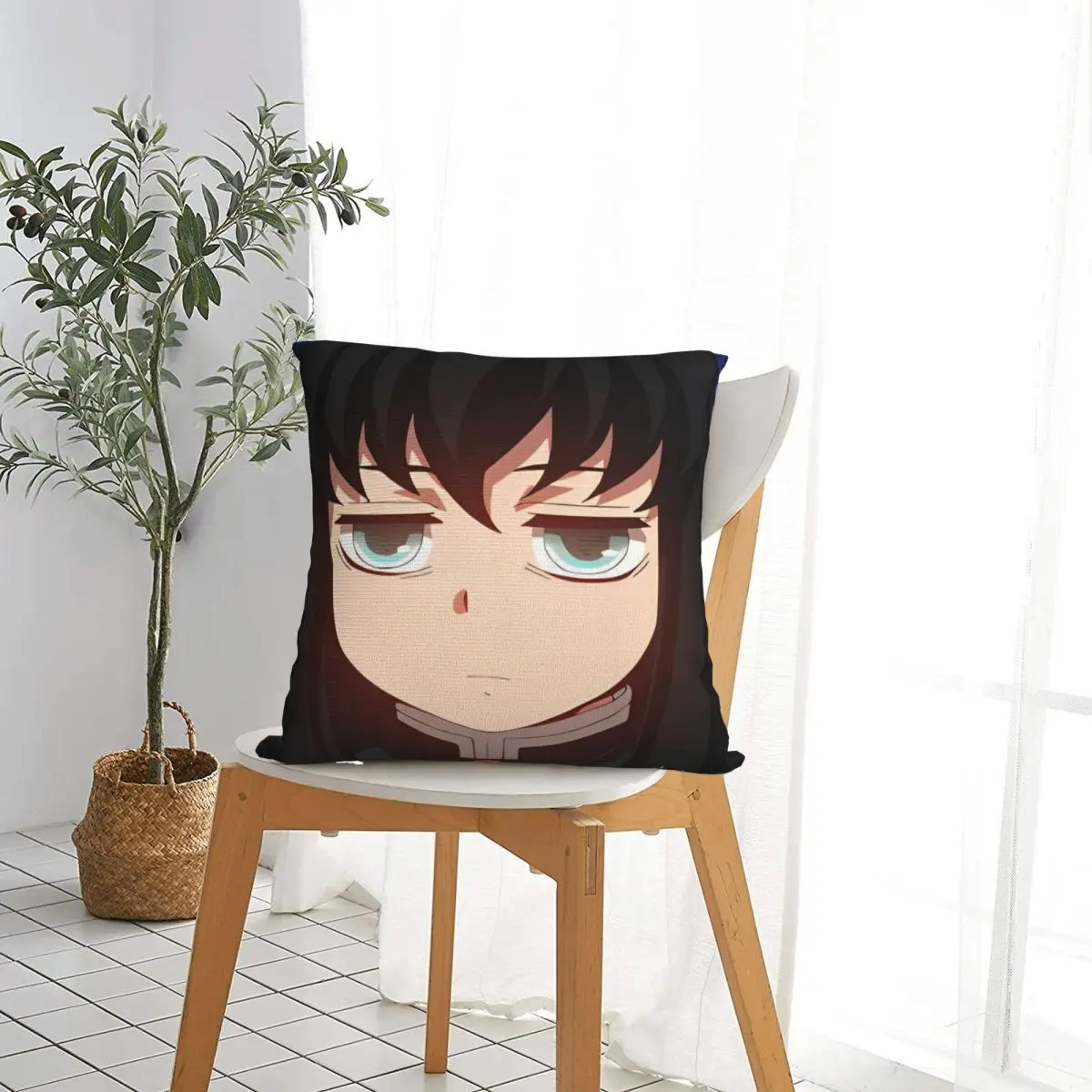 Mist Hashira Muichiro Tokito Pillowcase Polyester Cushion Cover Gift Anime Demon Slayer Throw Pillow Case Cover Home Zipper