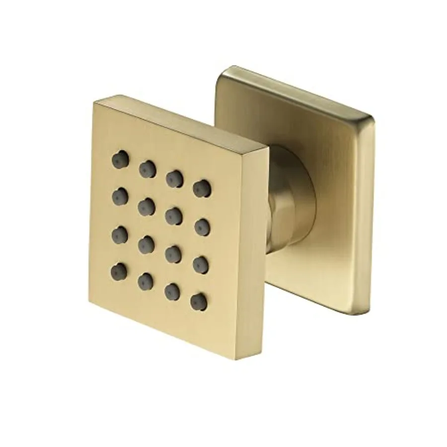 

Cascada Modern Design 2" Square Body Spray Shower Jet with built-in 16-Nozzles Moveable, Wall Mounted and Solid Structure showe