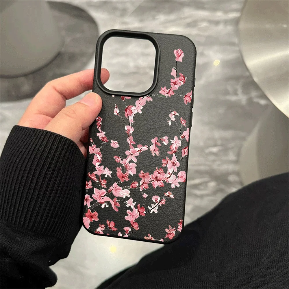 Rosa Pflaumenblüten-Zweig Handyhülle für iPhone 17 16 15 14 13 Pro Max 16 15 14 Plus 17 16 15 14 Pro 17Air Silikon Matte Hülle – Detail 8