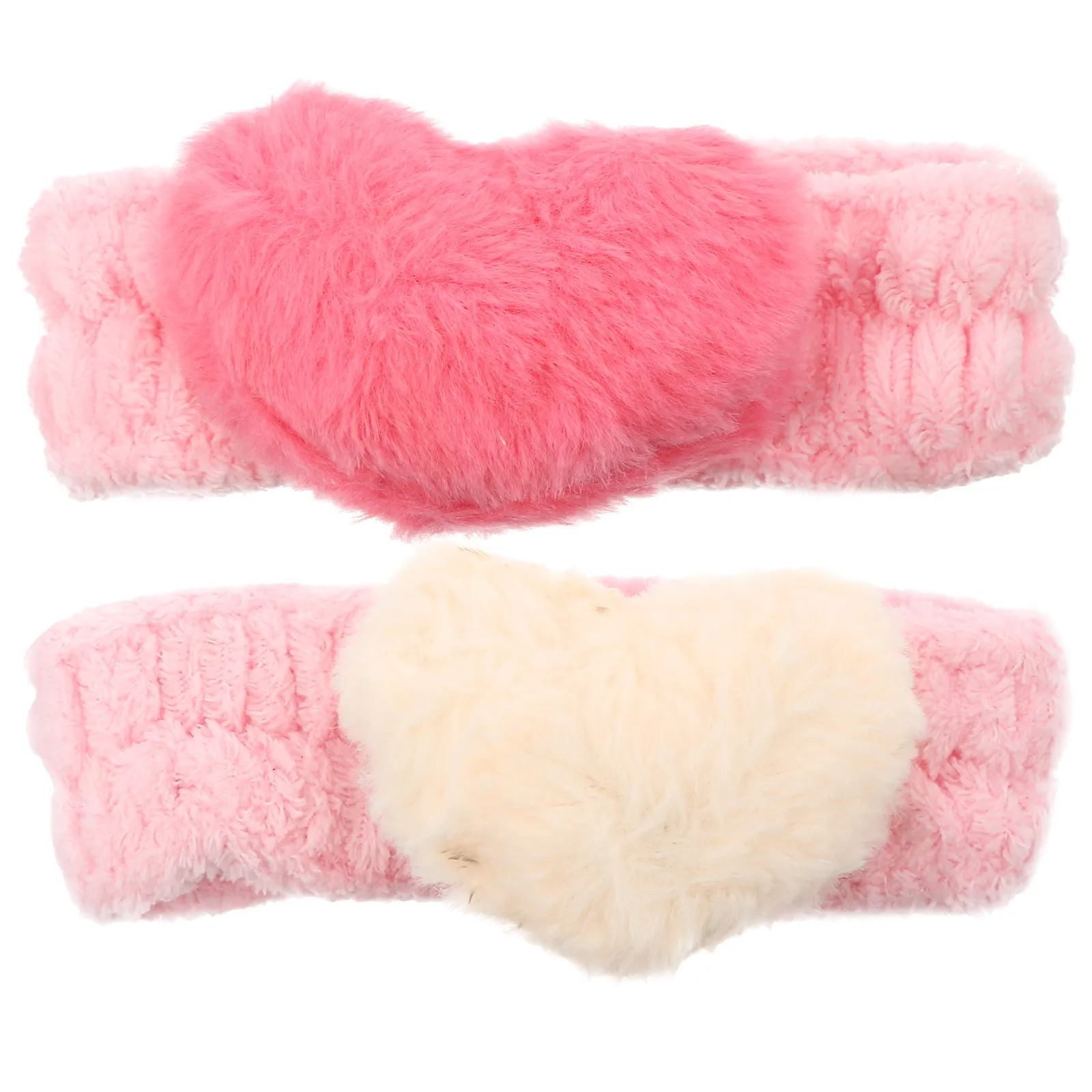 

2 шт. Удобные эластичные повязки на голову из кораллового флиса со стильным декором в виде сердца для умывания, макияжа, душа, танцев и вечеринок