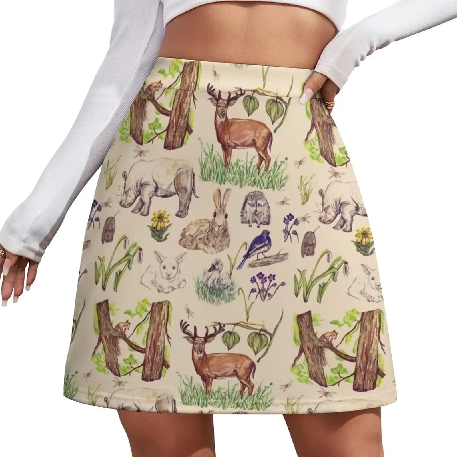 

Forest Animals Mini Skirt Woman skirt summer dress women 2026 Women's skirts