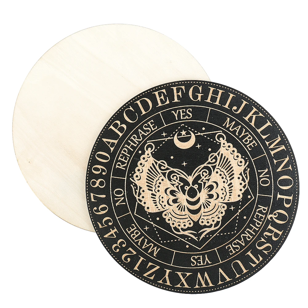 لوحة البندول على شكل فراشة خشبية لوحة العرافة الروحية أداة مذبح الطاقة المنحوتة الميتافيزيقية للتأمل والسحر Ritua #3