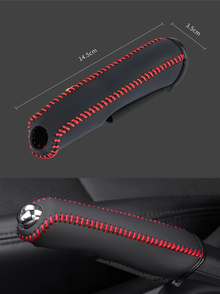 Auto Kunstleder Handbremsenabdeckung Schutzhülle Handbremsschutz Auto-Innenausstattung Zubehör für VW Golf 4-7 MK4-7 – Detail 2