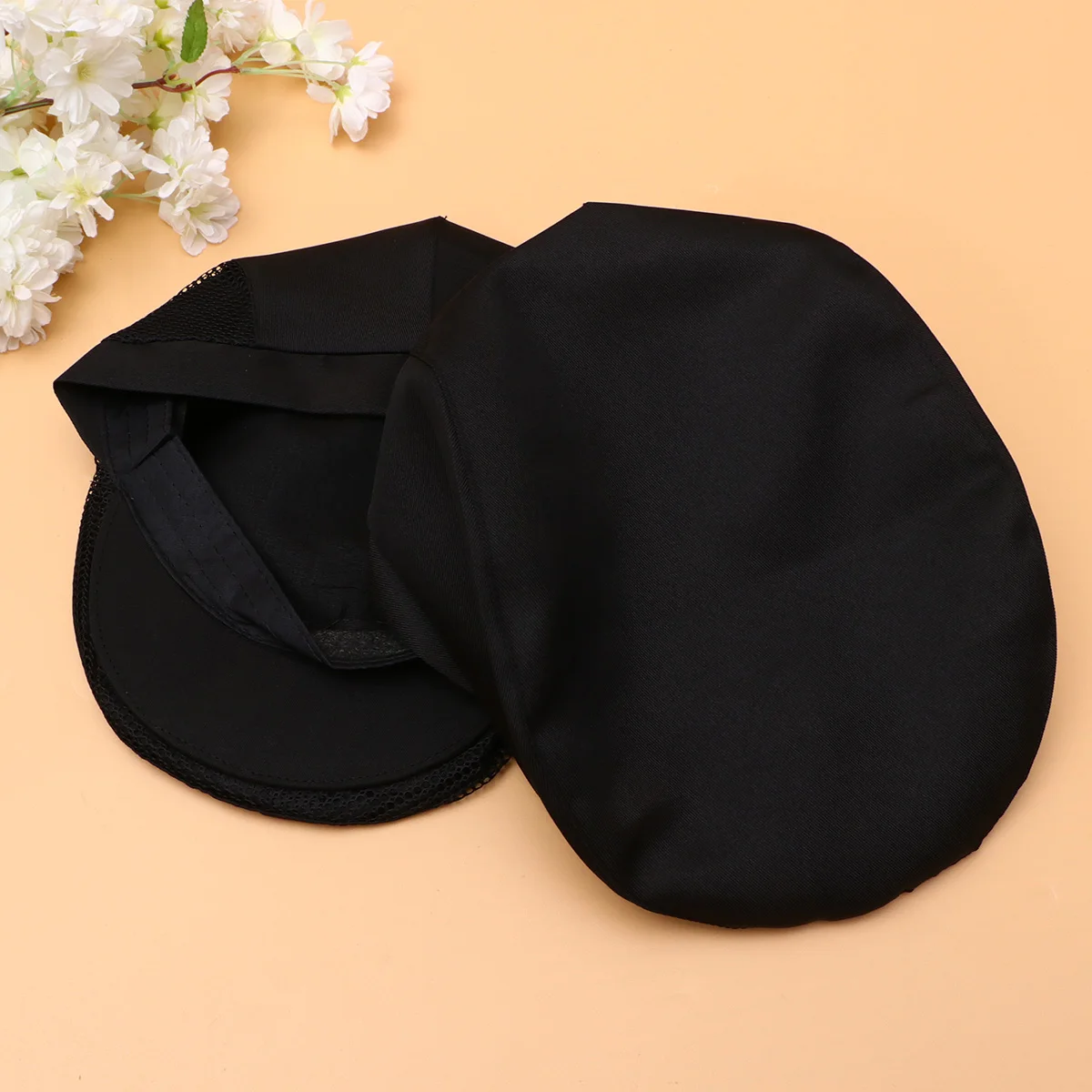 

2pcs Work Beret Cap Chef Hat Restaurant Kitchen Dustproof Comfortable Cooking For Waiter Staff Net