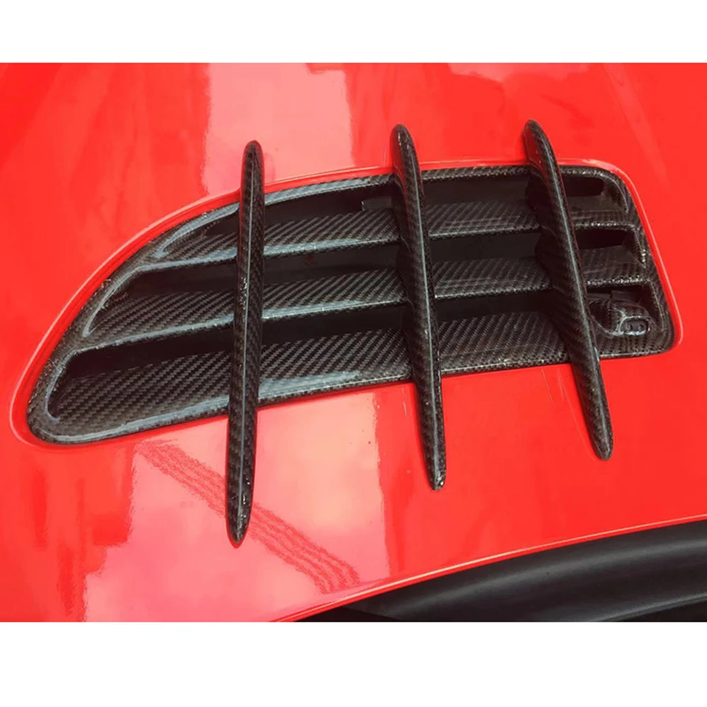 Real Carbon Fiber Front Engine Hood Air Vent Outlet Intake Scoop Trim Fender For Mercedes-Benz SLK-Class SLK200 250 280 300 350