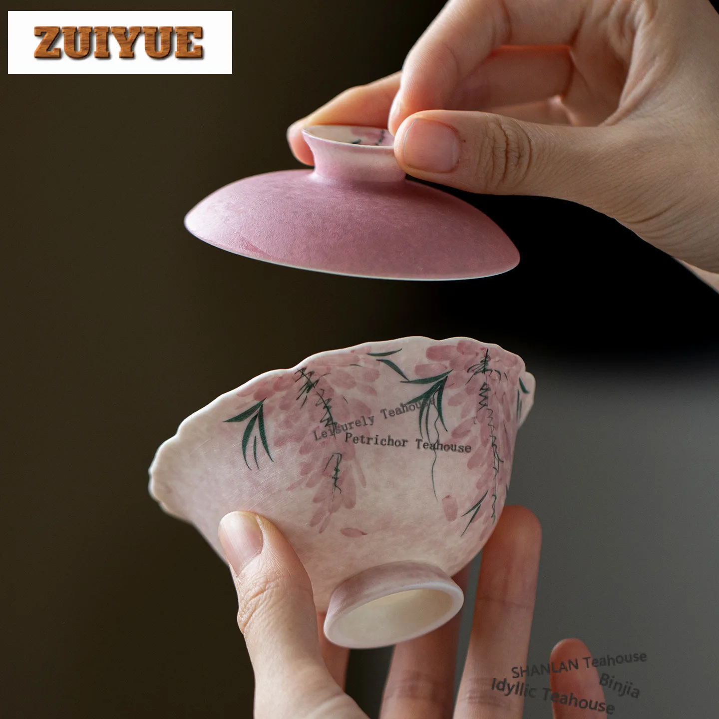 

100 мл ручная роспись глициния гайвань эстетический чайный баллон чайная чаша с набором крышек чайник крышка чаша кафе коллекция аксессуаров