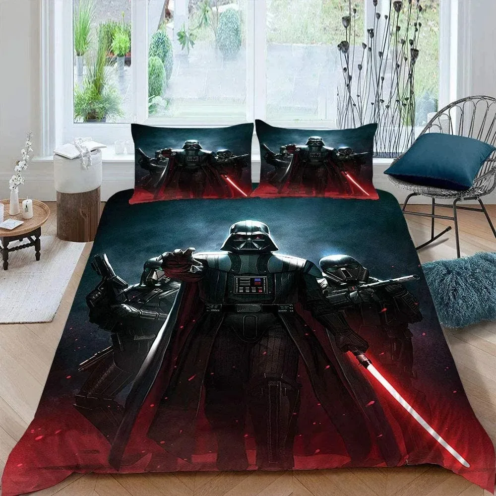 Cartoon 3d Yoda Bedding Set Yoda Baby Quilt Duvet Cover Pillowcase Bed Set For children and adults