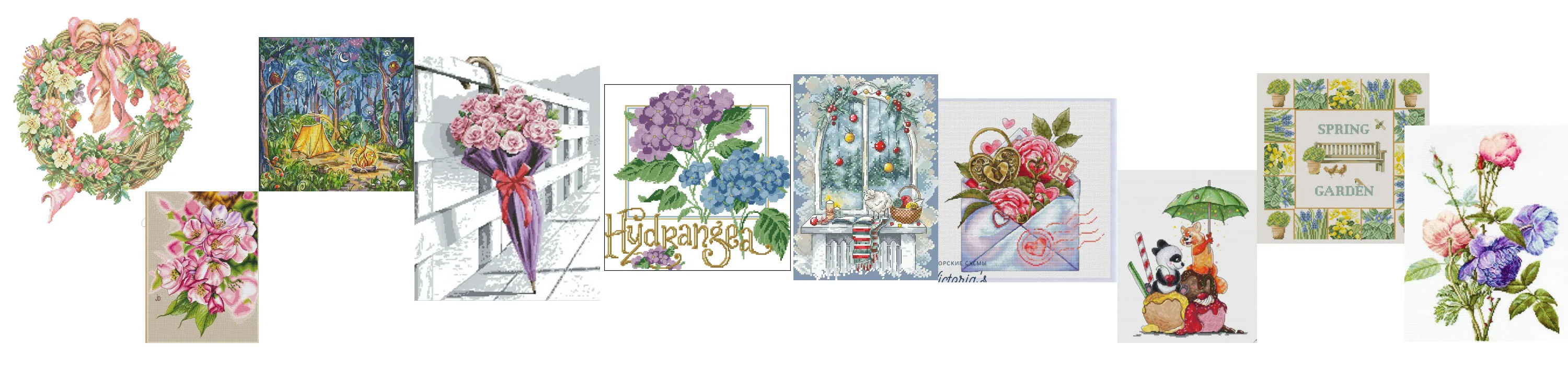 

Counted Cross Stitch Kit for Embroidery, Handmade Needlework, 14CT Cross Stitch,--Tulip Bee Wreath 34-35