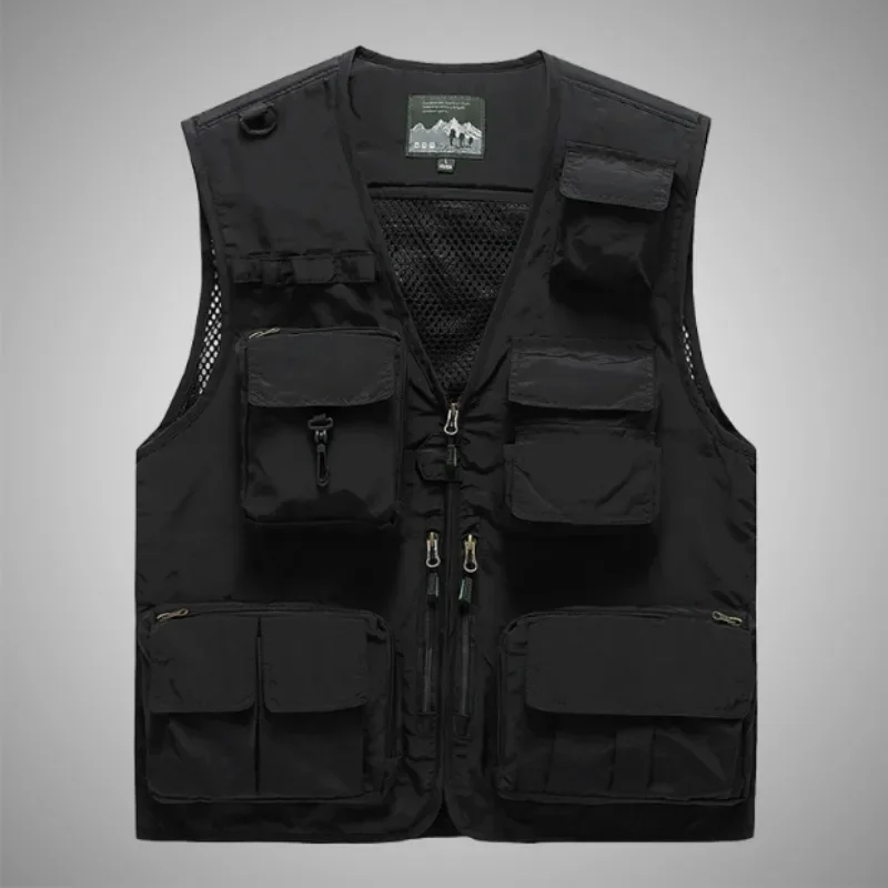 

Spring and autumn outdoor workwear multi-pocket thin vest workwear breathable sports vest for middle-aged and young mens