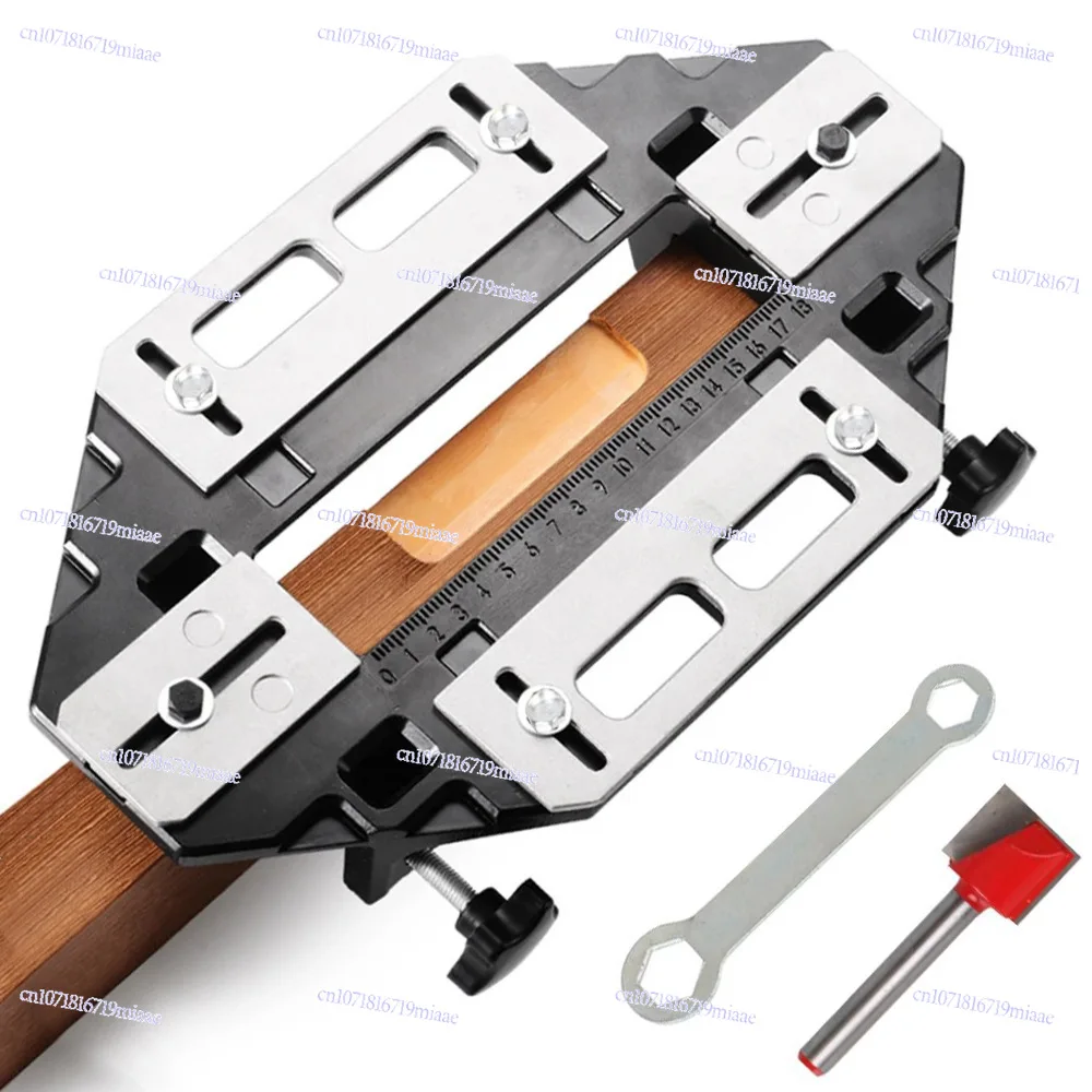 Wooden door hinge opener hinge positioning slotting machine installation lock fixed drilling guide plate slotting fixture