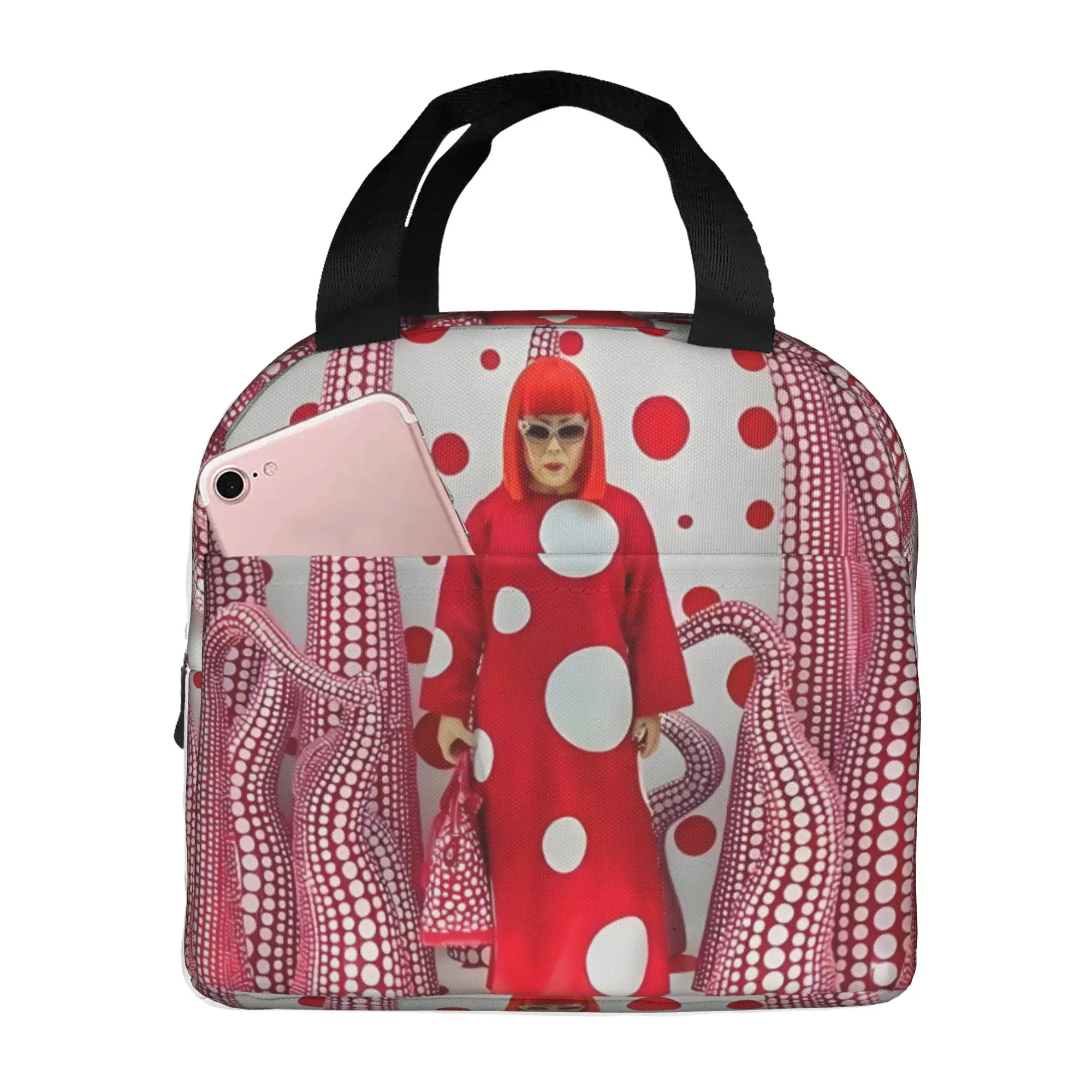 Yayoi Kusama Abstract Painting  Resuable Lunch Box Women Leakproof  Cooler Thermal Food Insulated Lunch Bag School