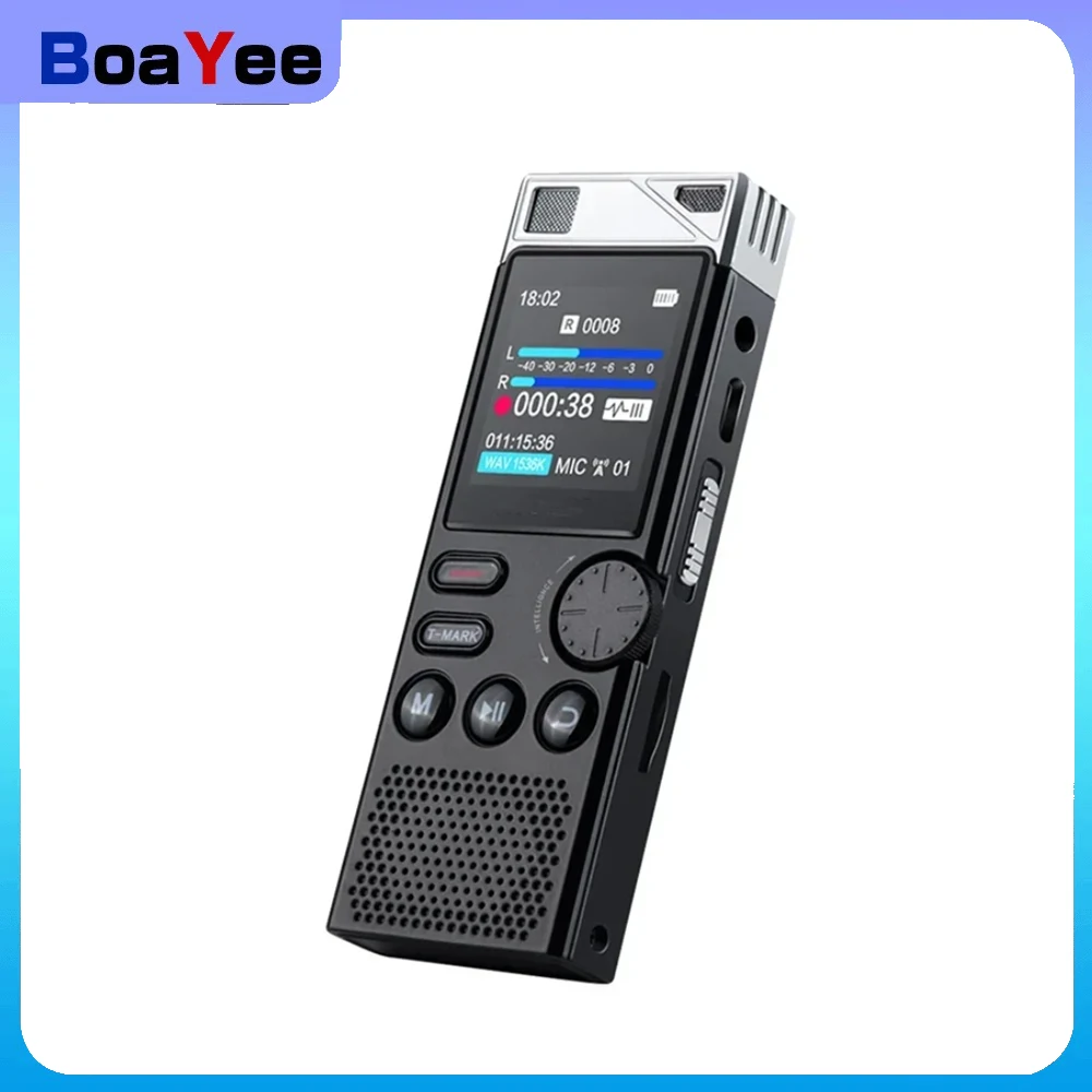 

Профессиональный диктофон 64G/128G HD с шумоподавлением, голосовая активация, HIFI-плеер без потерь, спортивные деловые встречи