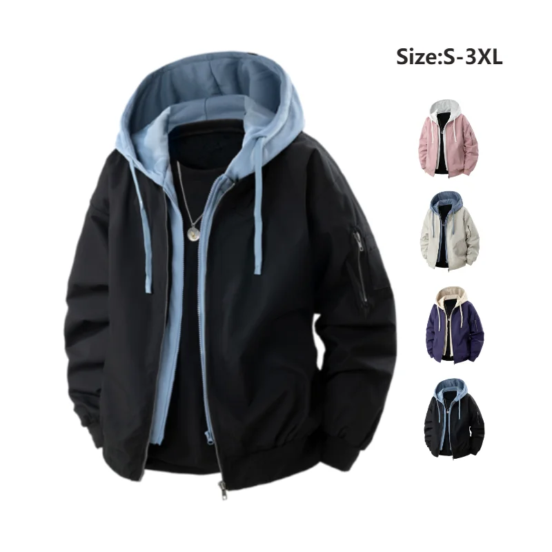 

TAFN 2025 leisure Popular Fashion Spring Autumn NEW Pockets Adult Coat Versatile Loose Trendy Comfortable Solid Color Men Jacket