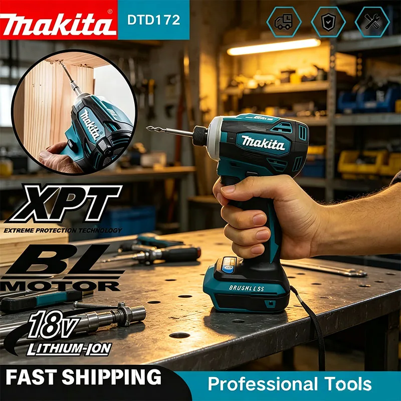 

2026 Makita DTD172 18V LXT Cordless Impact Driver, Brushless Motor 180 N·M Electric Drill with T-Mode for Wood & Bolt