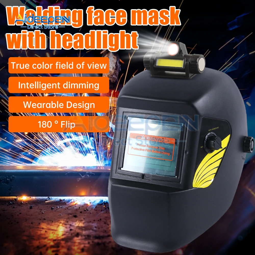 

Welding Mask Solar Automatic Dimming Large View True Color 130C High Temperature Resistant Welder Auto Darkening Welding Helmet