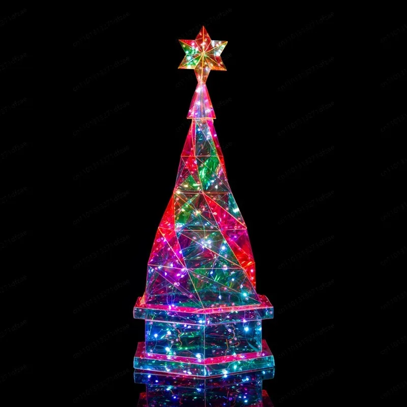 Holographic Crystal Effects Diode Christmas Lighting Spiral Christmas Party Decorations